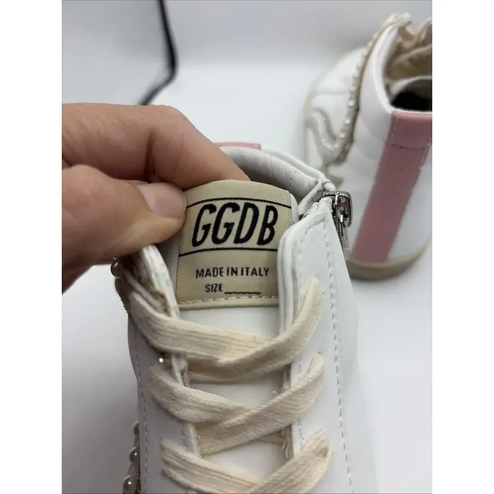 Golden Goose Limited Edition Pearl & Pink embellishments High Top Sz 41 EUR
